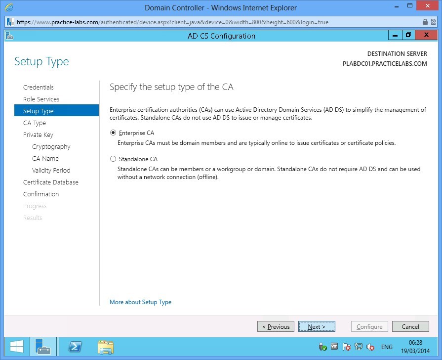 Practice Labs screenshot.